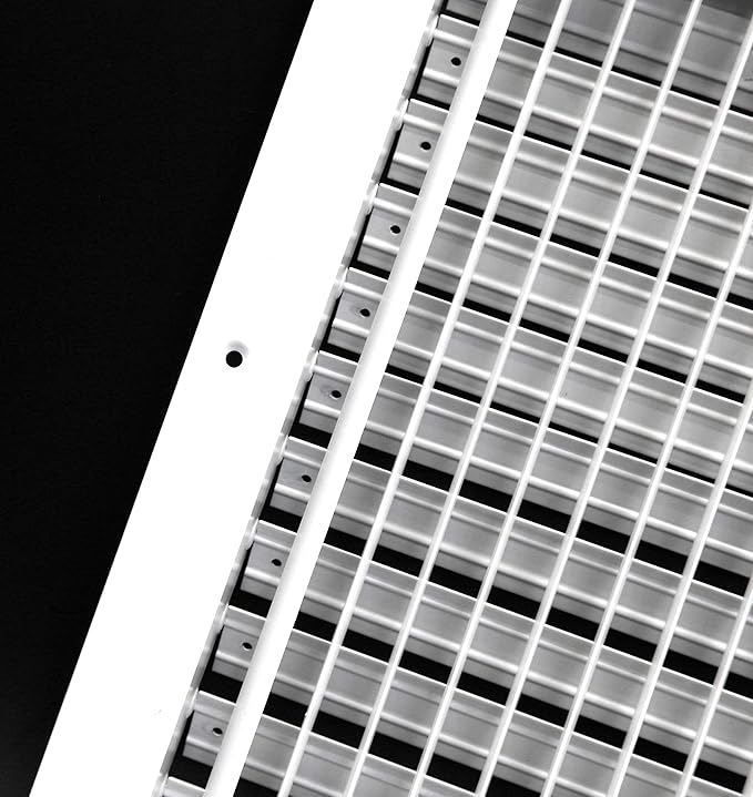 24" X 24" ADJUSTABLE AIR SUPPLY DIFFUSER - HVAC Vent Cover Sidewall or Ceiling - Grille Register - High Airflow - White [Outer Dimensions: 25.75"w X 25.75"h]