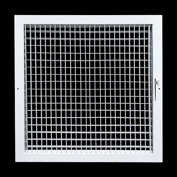 Fits 18x18 Duct Opening Steel Adjustable Air Supply Grille by Handua | Register Vent Cover Grill for Sidewall and Ceiling | White | Outer Dimensions: 19.75" X 19.75"