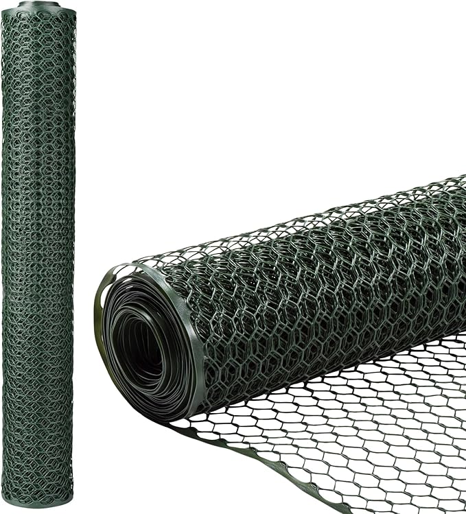 Zebro Plastic Chicken Wire Fence – Flexible Poultry Netting & Garden Fence for Chicken Coops, Rabbits, Pet Enclosures & Landscaping – Weatherproof & Rust-Free - 4' x 75' Green