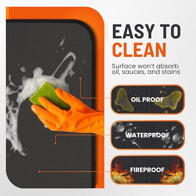 Under Grill Mats for Outdoor Grill (76 x 52 inch) Double-Sided Fireproof Mat for Under Fire Pit Mat the Perfect Grill Matt for Outdoor Grill Deck Protector and BBQ Matt for Under Grill Mat for Deck