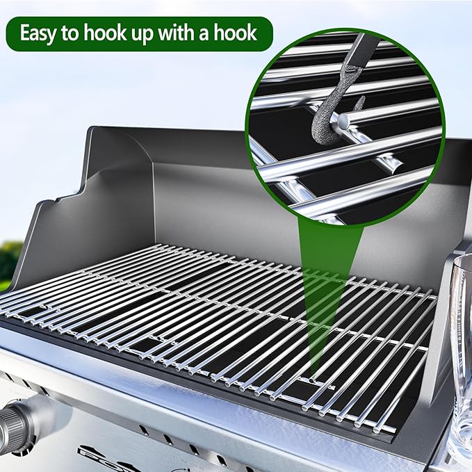 15" Stainless Steel Cooking Grate for Weber Spirit 200 Series, Spirit E/S 200 & 210 with Side Control Panel, Spirit 500, Genesis Silver A, Grill Grate Replacement for Weber 7522 7523 7521 65904 65905
