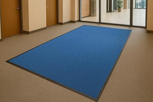 Guardian WaterGuard Indoor/Outdoor Wiper Scraper Floor Mat, Rubber/Nylon, 4'x8', Blue