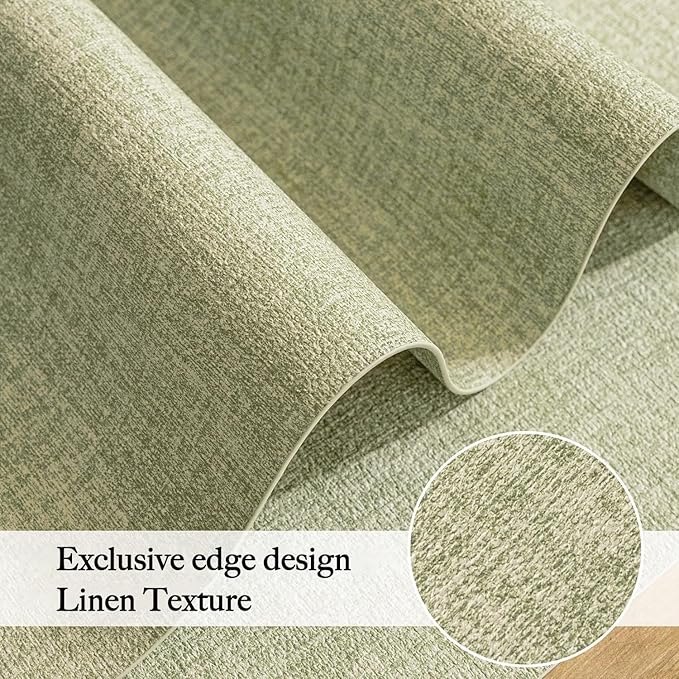 Faux Leather Heat Resistant Spring Placemats Set of 4 – Waterproof Oilproof Wipeable Dining PU Place Mat Easy Clean Table Mats for Kitchen/Dining/Party/Holiday, Grass Green