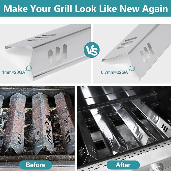 Criditpid Grill Parts for Dyna Glo DGF510SBP, DGF510SSP, DGF493PNP-D, Backyard Grill BH13-101-099-01, BH15-101-099-02, Uniflame GBC1059WB. Grill Grates, Heat Plate for Dyna-Glo Grill Replacement Parts
