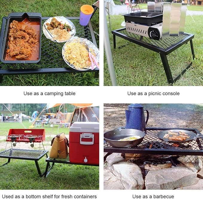 Campfire Grill Grate,Heavy Duty Folding Kitchen | Camping Grate Over Fire,for Beach Yard Patio Balcony Camping Barbecue Picnic Gathering Party