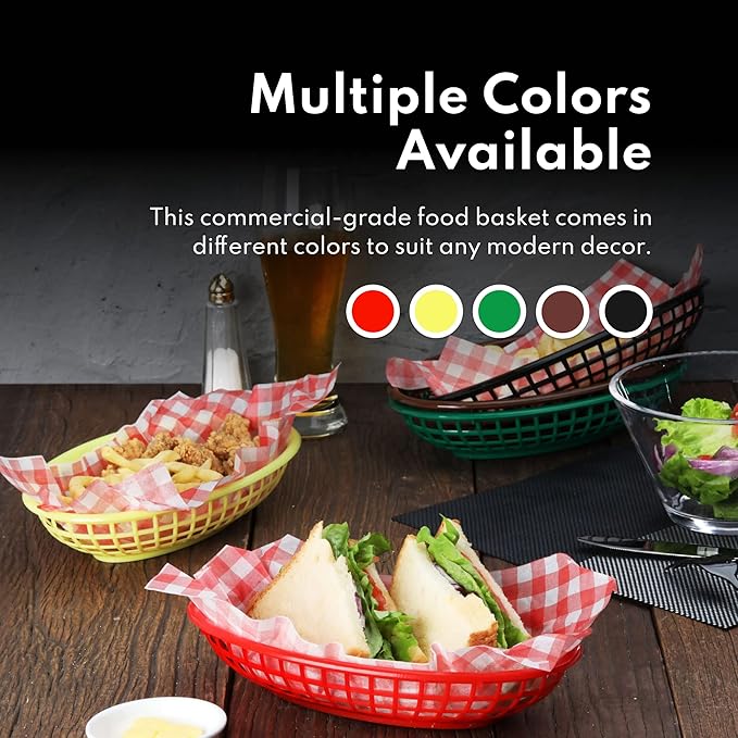 New Star Foodservice 44072 Fast Food Baskets, 10.5 x 7 Inch, Set of 36, Red