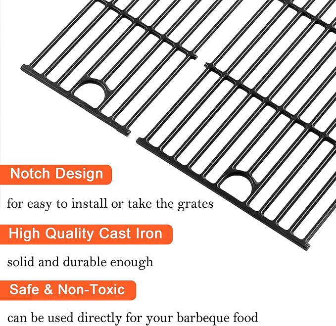 17" Grill Part Kit for Charbroil Performance 6 Burner 463228622 463229021 463229521 463229521B 463284422, Grill Grates/Heat Plates/Burners/Adjustable Crossover Tube/Ignition for Charbroil Grills