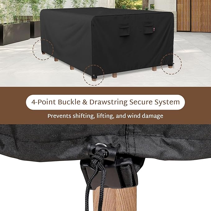 iBirdie Outdoor Patio Furniture Set Covers 72 x 56 inch fit 4 x 6 ft, 56, 54, 52 inch Wide, 72, 70, 68 inch Long Outside Dining Table and Chairs, Waterproof Weatherproof Cover, Heavy Duty 600D