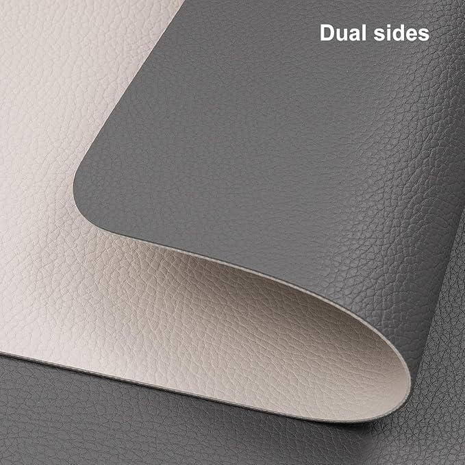 Myir JUN Table Runner Double Sided Vinyl Runner Table 72 Inch Long Runner for Table Washable Waterproof Non-Slip for Home Decorations Gray Beige,12 x 72 inch