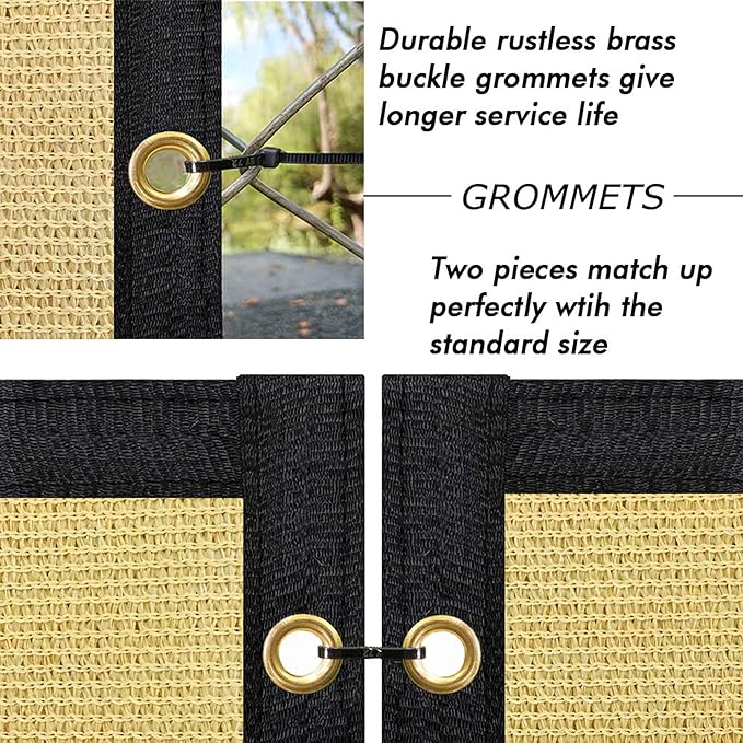 UPGRADE Privacy Fence Screen 6'x7' Sand Outdoor 90% Visibility Blockage 170 GSM Mesh Shade Cover Panels for Backyard,Balcony,Home Decoration with Zip Ties,Customized Avaliable