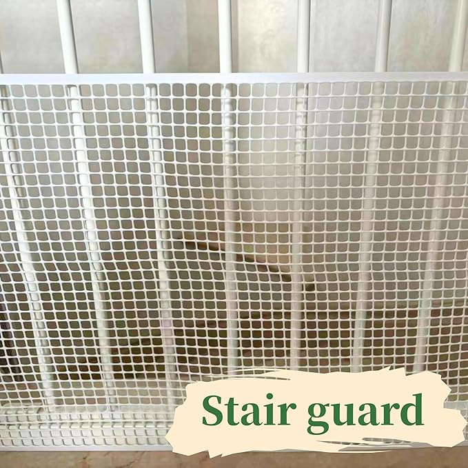 PotatoLife Plastic Wire Mesh Fence, Balcony Fence for Baby and Pets, Safety Fence, Stair Protector, Poultry, Garden, Tree Support, Durable Material, Free Zip Ties (Green, 15.7'' x 10')