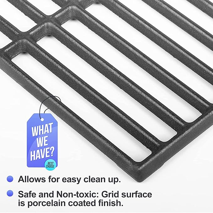 JCLMER Genesis II Grill Grate Replacement Parts for Genesis ii E-310/S-310, ii E-325, ii E-335/S-335, ii SE-335/SE-310, Cast Iron 66095 Cooking Grates for Genesis II LX 300 Series, Weber 66802,66805