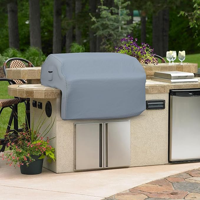 Covers & all Built-in Outdoor Grill Cover, Durable Heavy Duty 18 Oz Waterproof Cover Tuff Material with Air Pocket & Elastic for Snug Fit (36" W x 26" D x 24" H inches, Gray)