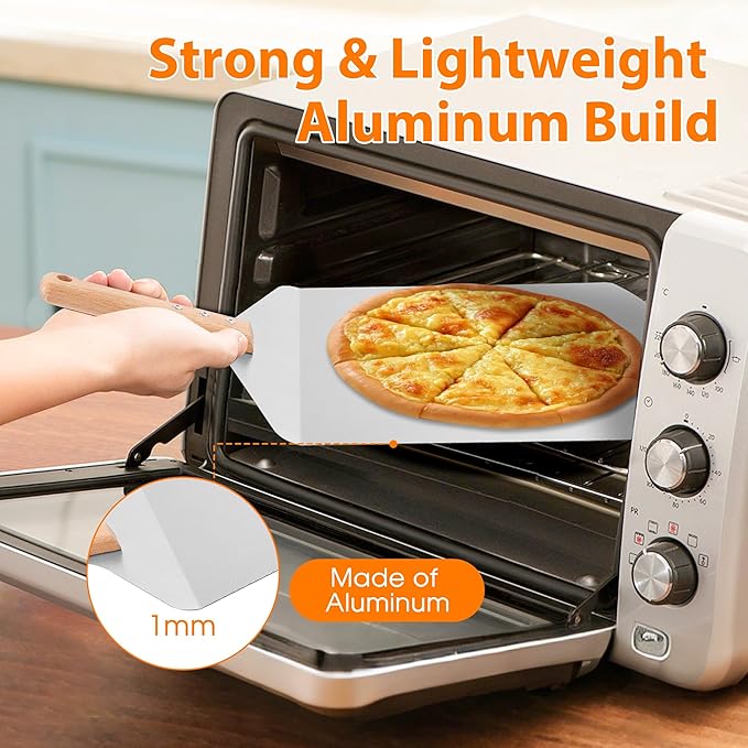 12 inch Pizza Peel for Large Oven, Pizza Spatula with Ergonomic Handle for Pizza Oven Baking, Turing Peel for Pizza, Dough, Bread Pastry, 12"W x 14.6"L