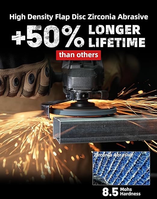 EZARC Flap Discs 120 Grit, 4.5" x 7/8" High Density Jumbo Zirconia Flap Sanding Disc Type 29 for Sanding, Rust Removal, Finishing, Grinding, Deburring (12 Pack)