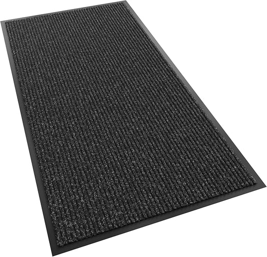 Front Door Mat, 72" x 36" Heavy Duty Indoor Outdoor Doormat, Non-Slip Welcome Mats for Entryway, Rubber Backing Low Profile Commercial Door Mats, Black Stripe