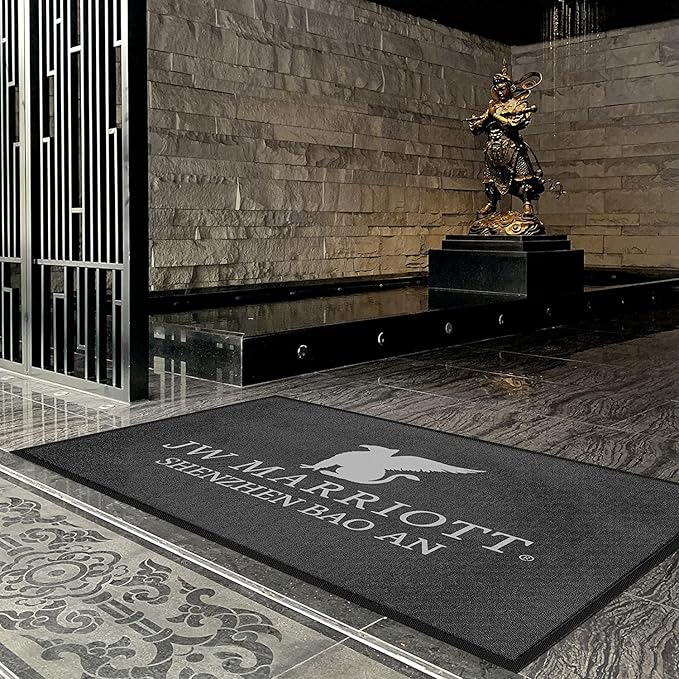 ALLEVI Custom Door Mat Commercial Grade Area Rugs Entryway Carpets Personalized Logo Text 10'X 6' 6MM Thick Welcome Indoor Outdoor Floor Mat for Office Home Kitchen Garden