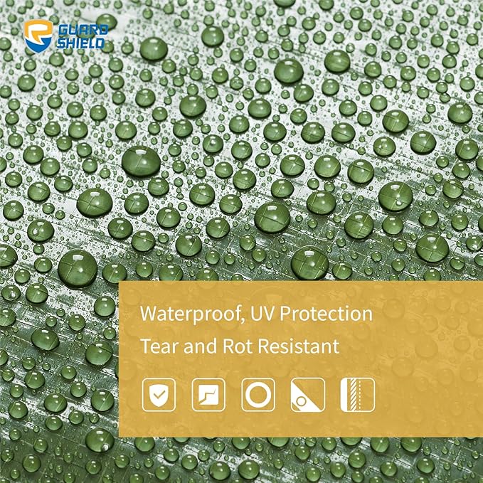 GUARD SHIELD Green Tarp Waterproof 12x20 Feet Medium Duty All Purpose Poly Tarps Cover 7mil