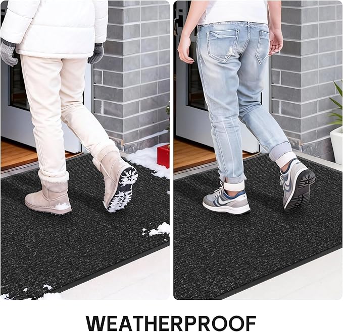 Front Door Mat Indoor Outdoor Entrance, 36" x 120" All-Season Heavy Duty Waterproof Doormat, Non-Slip Absorbent Entryway Mat, Easy to Clean, Low Profile Commercial Floor Mat for Indoor Outdoor