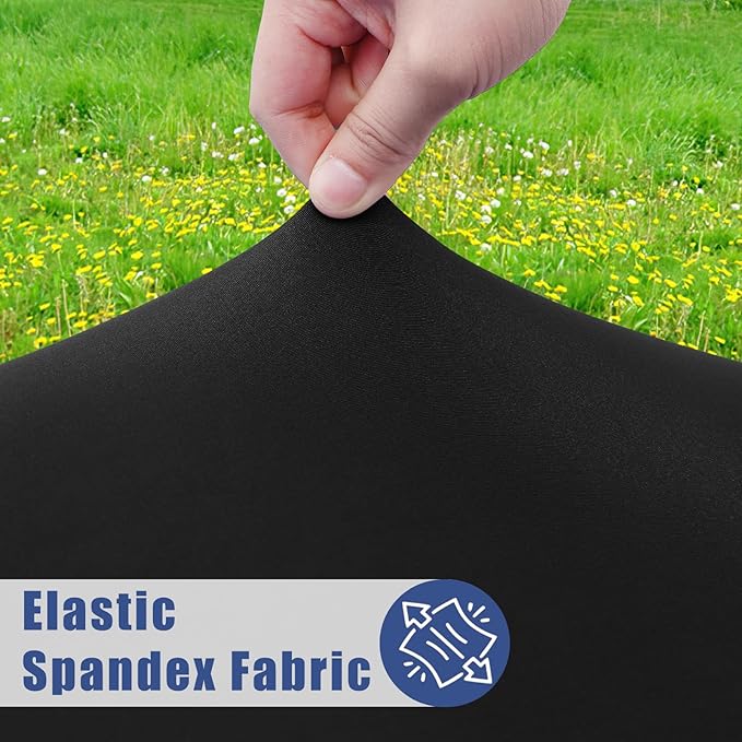 Spandex 6 Foot Rectangle Table Cloth 6 Pack, Elastic Fitted Tablecloths for Picnic, Stretch Washable Patio Table Cover for Outdoor, Camping, Banquet and Parties (Black, 30"x48")