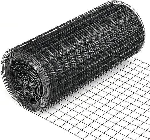 Fencer Wire 16 Gauge Hardware Cloth, Black Vinyl Coated Welded Wire Mesh, Chicken Coop Wire Fence, 1.5 inch x 1.5 inch Grid (3 ft. x 50 ft.)