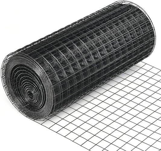 Fencer Wire 16 Gauge Hardware Cloth, Black Vinyl Coated Welded Wire Mesh, Chicken Coop Wire Fence, 1.5 inch x 1.5 inch Grid (2 ft. x 100 ft.)