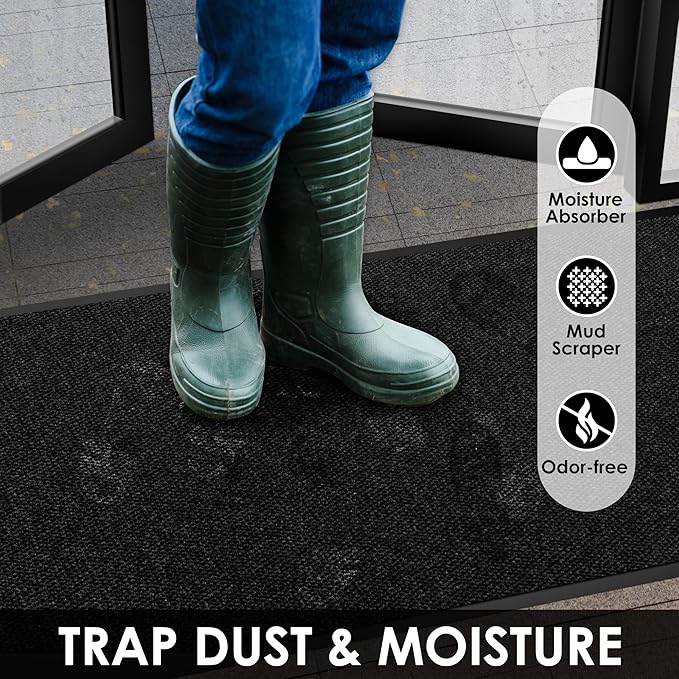 2′ x 49′ Front Door Mat Indoor Outdoor Entrance, Commercial Floor Mat Heavy Duty Dirt Trapper Entryway Doormat, Custom Size Non Slip Rubber Backing Welcome mat, Door Mat for High Traffic Area