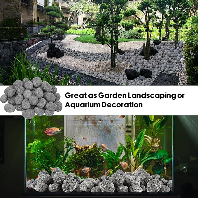Skyflame 15 Pounds Lava Rock Pebbles, Natural Tumbled Lava Stones for Indoor Outdoor Fire Pit/Fireplaces/Garden Landscaping Decoration/Cultivation of Potted Plants, 1-2 Inch Size