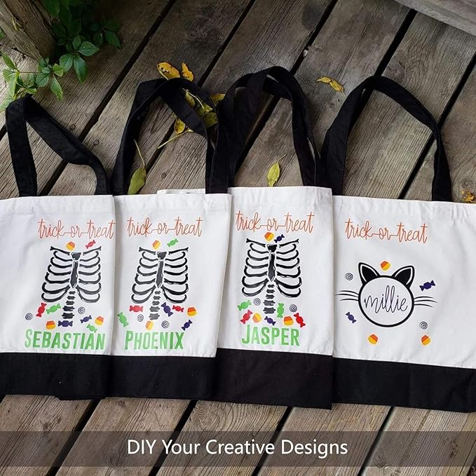 TOPDesign 12-Pack Super Strong Large 12oz Cotton Canvas Tote Bags, Reusable Grocery Shopping Cloth Bags, Fashionable Two-Tone Totes for Crafts, DIY Your Creative Designs