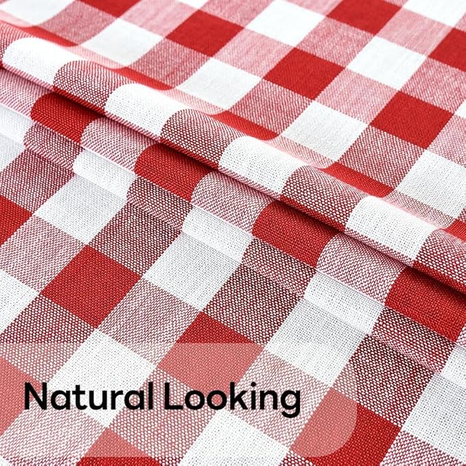Gingham Table Cloth for Rectangle Tables red Checkered Plaid Tablecloth Heavy Duty Cotton Blend Washable & Wrinkle Table Cover for Outdoor Kitchen Dining Picnic Camping (60x102 Inch)