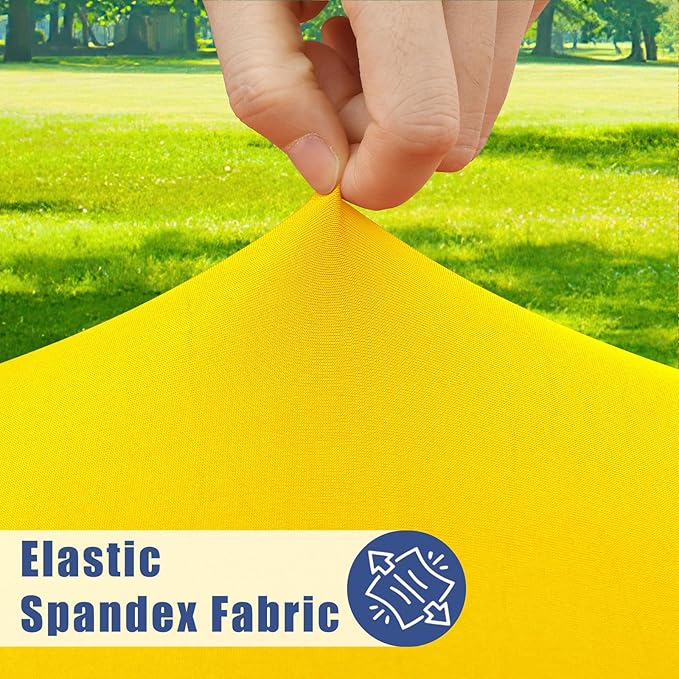 Spandex 5 Foot Rectangle Table Cloth 6 Pack, Elastic Fitted Tablecloths for Picnic, Stretch Washable Patio Table Cover for Outdoor, Camping, Banquet and Parties (Yellow, 30"x60")