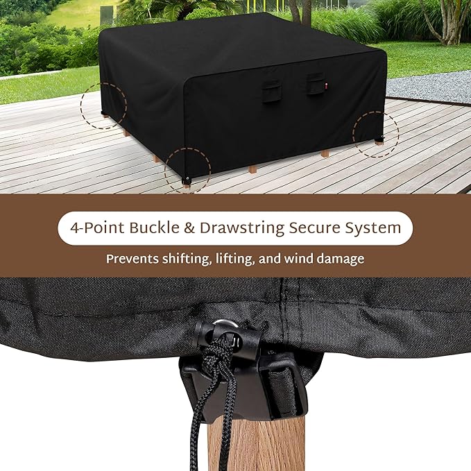 iBirdie Outdoor Patio Furniture Set Covers 76 x 76 inch Waterproof Weatherproof Square Cover, Heavy Duty 600D for Outside Dining Table and Chairs