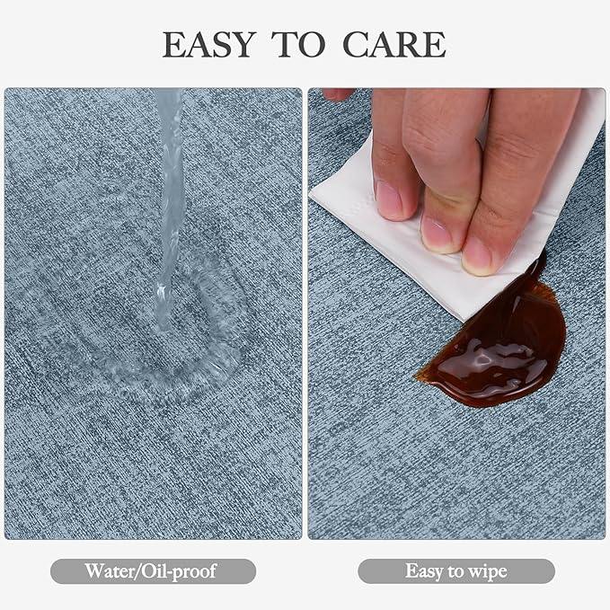 Faux Leather Heat Resistant Placemats Set of 4 – Waterproof Oilproof Wipeable Dining PU Place Mat Easy Clean Table Mats for Kitchen/Dining/Party/Holiday, Blue