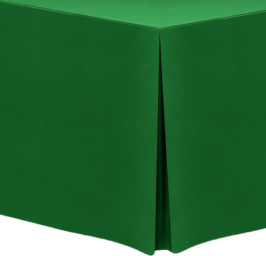 Ultimate Textile -5 Pack- 5 ft. Fitted Polyester Tablecloth - Fits 30 x 60-Inch Banquet and Folding Rectangular Tables - 42" H, Emerald Green