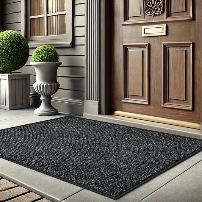 Azadx 4'x6' Front Door Mat Heavy Duty Indoor Outdoor Door Mat Non-Slip Backing Doormat for Entryway Stain and Fade Resistant Commercial Floor Mats Entry Mat Low Profile Welcome Door Mats