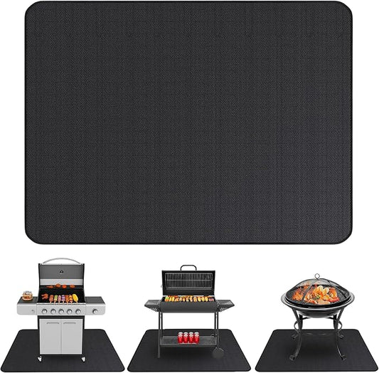 Under Grill Mats for Outdoor Grill (60 x 40 inch) Double-Sided Fireproof Mat for Under Fire Pit Mat the Perfect Grill Matt for Outdoor Grill Deck Protector and BBQ Matt for Under Grill Mat for Deck