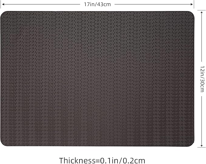 Faux Leather Placemats Set of 4 – 17x12 Inch Vinyl Table Mats, Heat Resistant, Non Slip, Wipeable & Washable, Easy to Clean Dining Table Decor for Kitchen & Dining Room（Dark Brownish Black）