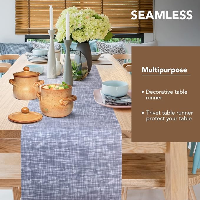 2 Pcs Trivet Table Runner Hot Plates Mat 12 X 40 Inch Heat Resistant Table Protector Waterproof Decorative Farmhouse Kitchen Trivets Counter Heat Proof Placemats for Hot Dishes (Grey, 2 Pcs)