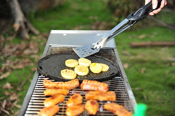 Jokari Pro Grade 6 in 1 Lighted Grill Set. All In One Industrial Strength Tool Includes Easy Grip Handle, Spatula, Adjustable Tongs, Knife Blade, Scraper, LED Flashlight, BBQ Skewers and Bottle Opener