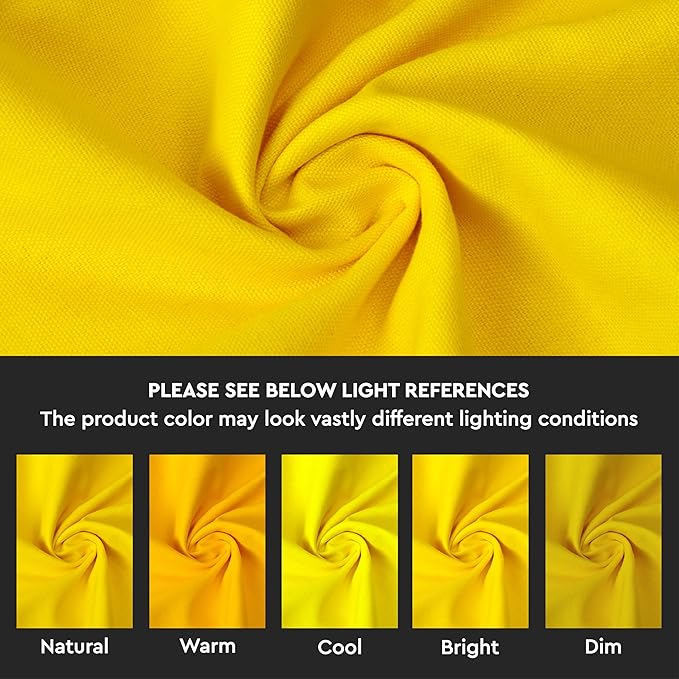 Encasa XO Table Runner 13"x59" Long | Cotton Canvas Fabric | Sunbeam Yellow Solid Color | Machine Washable & Durable