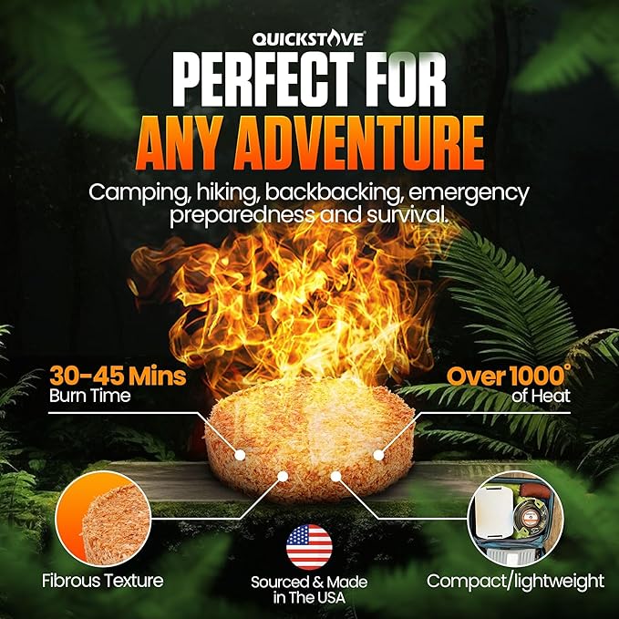 Portable Stove Kit with Camping Pot & 2 Fire Starters, Lightweight Stainless Steel Wood Burning Stove for Emergency Preparedness, Survival Supplies, Camping Gear & Outdoor Cooking