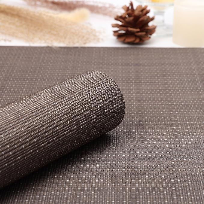 Myir JUN Table Runner, Vinyl Table Runner Indoor Arbitrarily Cropped Runner for Table Heatproof for Home Party (Coffee, 12 x 94 inch)