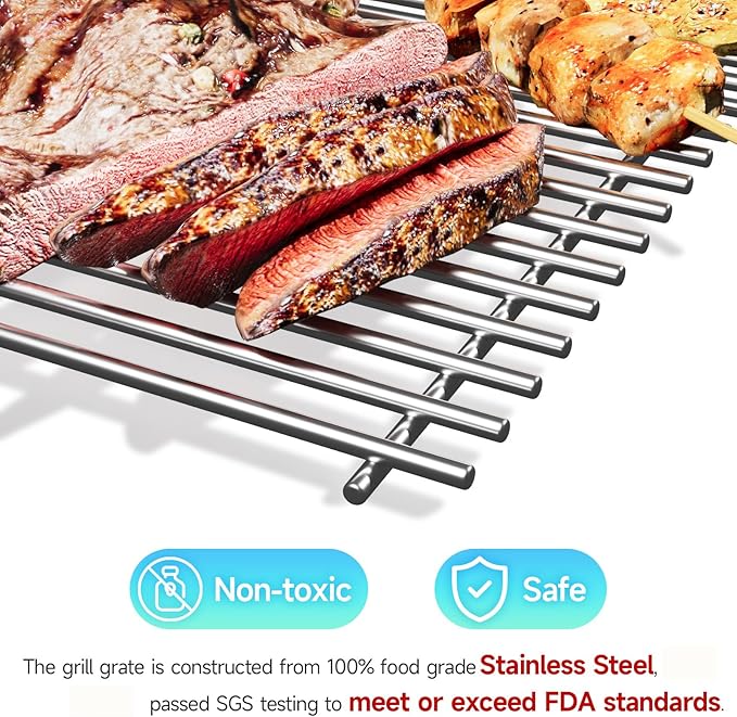 2Pack 19.5'' Stainless Steel Cooking Grill Grates Replacement for Weber Genesis 300 Series, Genesis E310 E320 E330 S310 S320 S330, Replacement Parts for Weber 7528/7524