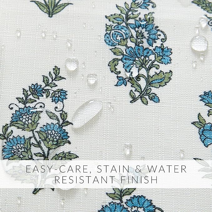 Elrene Home Fashions Tropez Paisley Block Print Coastal Stain & Water Resistant Indoor/Outdoor Placemats, Set of 4, 13"x19"