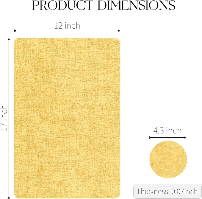 MOSAYT Placemats Set of 8, Heat Resistant Vinyl Place Mats with Coasters, Wipeable Washable 100% Waterproof Oil Proof Faux Leather Table Mats for Kitchen Dining Party Outdoor, 12" x 17", Yellow