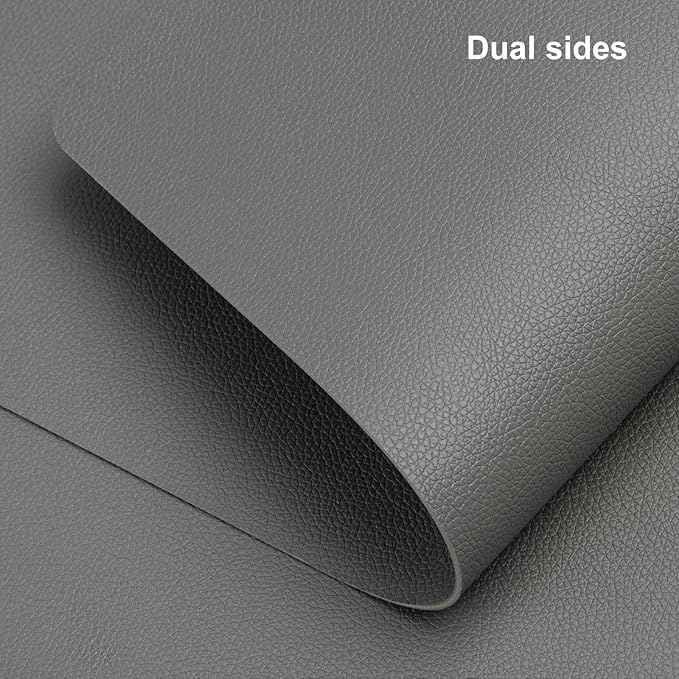 Myir JUN Table Runner Double Sided Vinyl Runner Table 72 Inch Long Runner for Table Washable Waterproof Non-Slip for Home Decorations Gray,12 x 72 inch