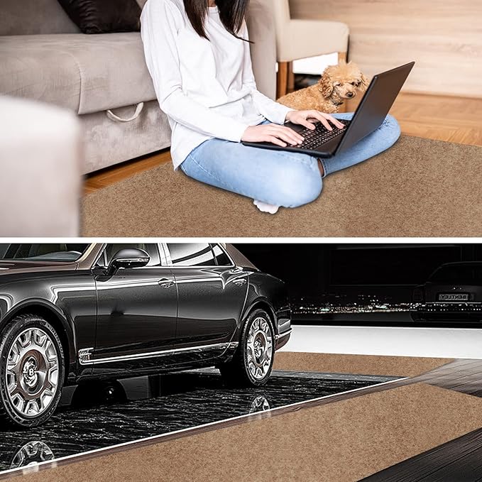 4' x 47' Runner Rugs with Rubber Backing, Indoor Outdoor Utility Carpet Runner Rugs, Sand, Can Be Used as Aisle for The RV and Boat, Laundry Room and Balcony