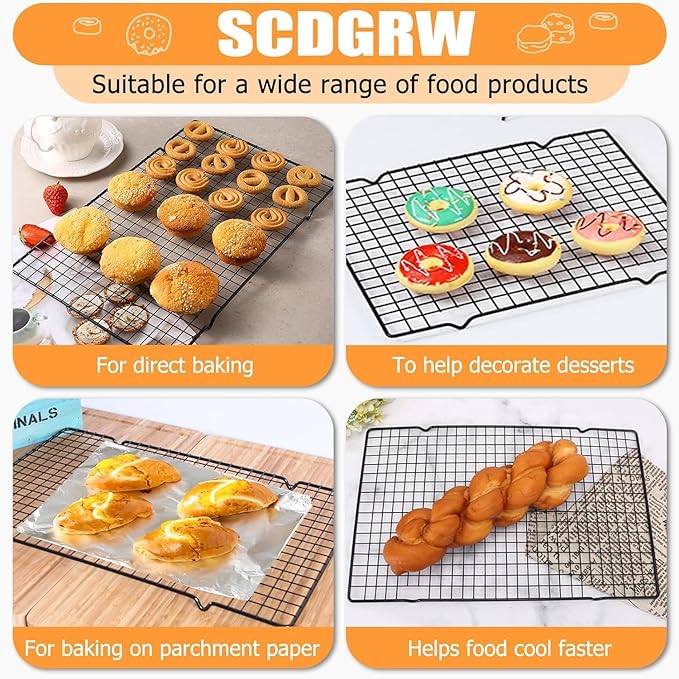 1PCS Cooling Racks for Baking and Cooking - 10"x16" Wire Racks, Oven Safe & Dishwasher Safe, Heavy Duty Cooling Racks for Cookies, Cakes, Roasts & More