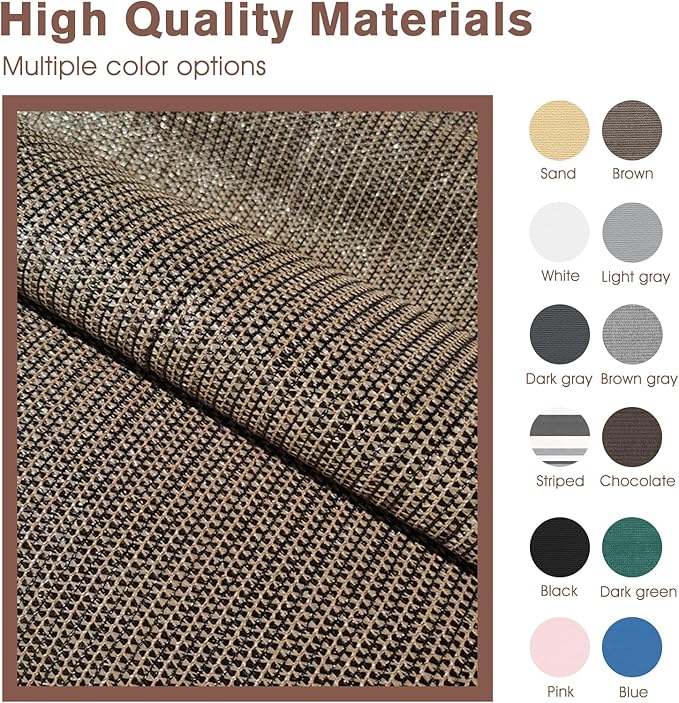 Sunny Guard Customized 3.3'x19' Brown Balcony Privacy Screen,180 GSM Apartments Railing Fence Cover,Heavy Duty Mesh Windscreen for Deck,Outdoor,Backyard,Patio
