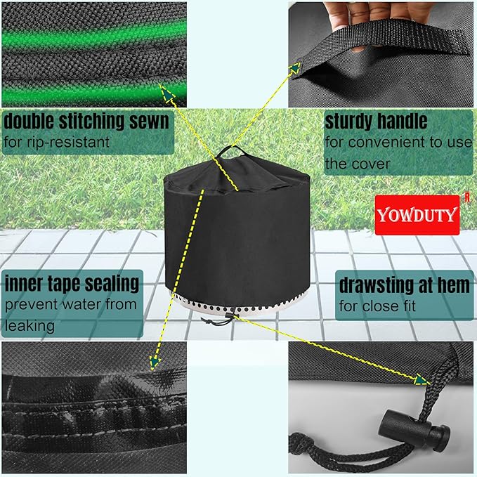 Round Fire Pit Cover for Solo Stove Bonfire 20 Inch, Waterproof Heavy Duty 600D Material Patio Firepit Cover 20" for Solo Stove Bonfire Series,Round 21" D x 15" H